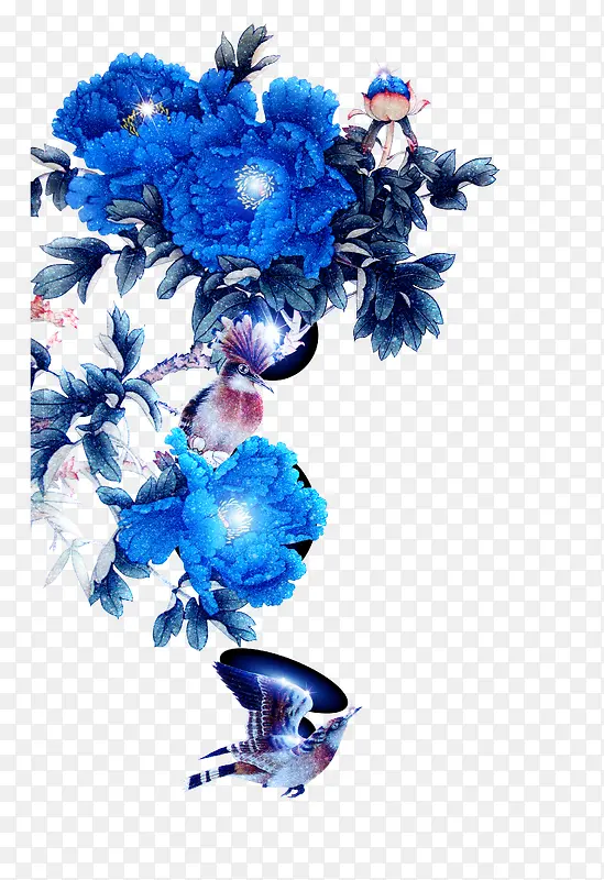 蓝色绚丽花