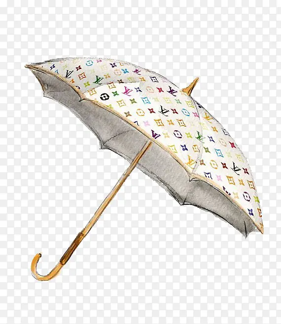 手绘路易威登雨伞