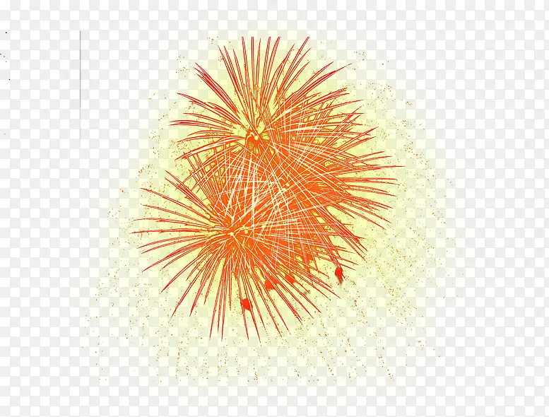 黄色卡通绚丽烟花美景绽放
