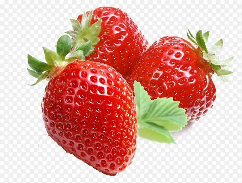 三颗草莓水果