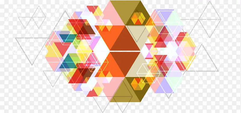 彩色三角科技感海报