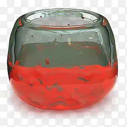手绘浴缸红色透明