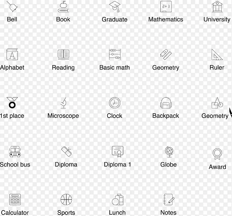 教育学习用品线型图标