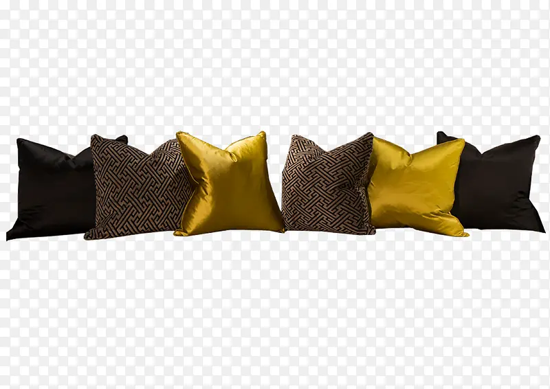 一组休闲金色装饰抱枕