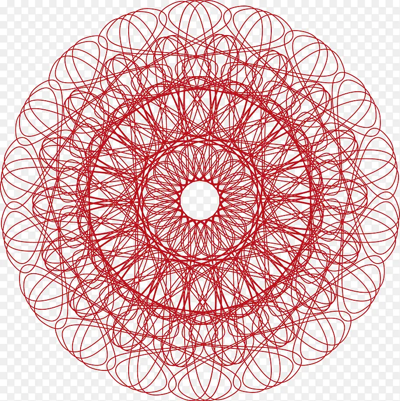 红色螺旋花纹图案