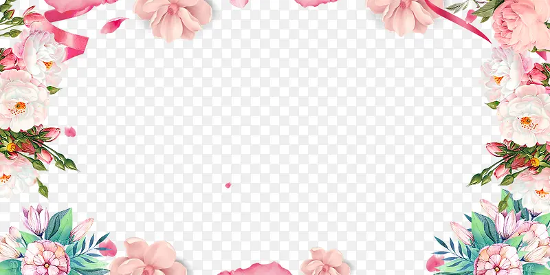 粉色情人节花朵框架