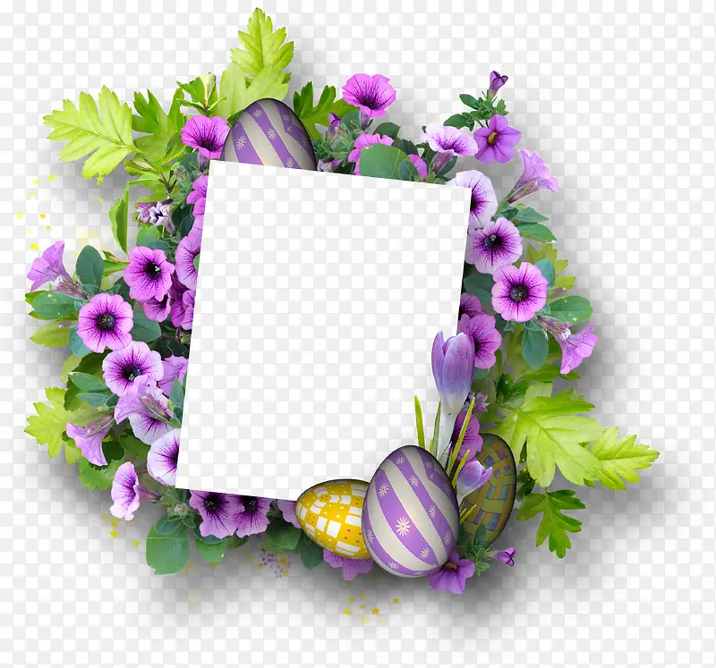 紫色花朵相框