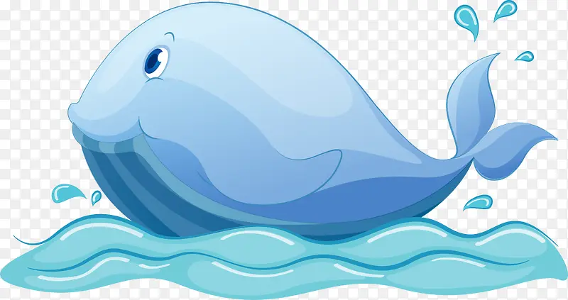 蓝色卡通海豚图