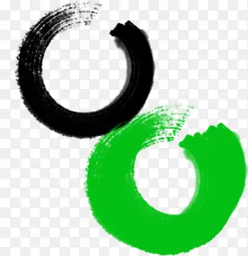墨迹黑色绿色圆环