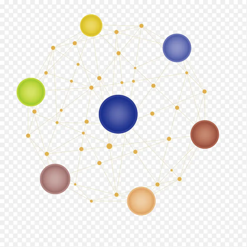 矢量球形立体连接网连接符
