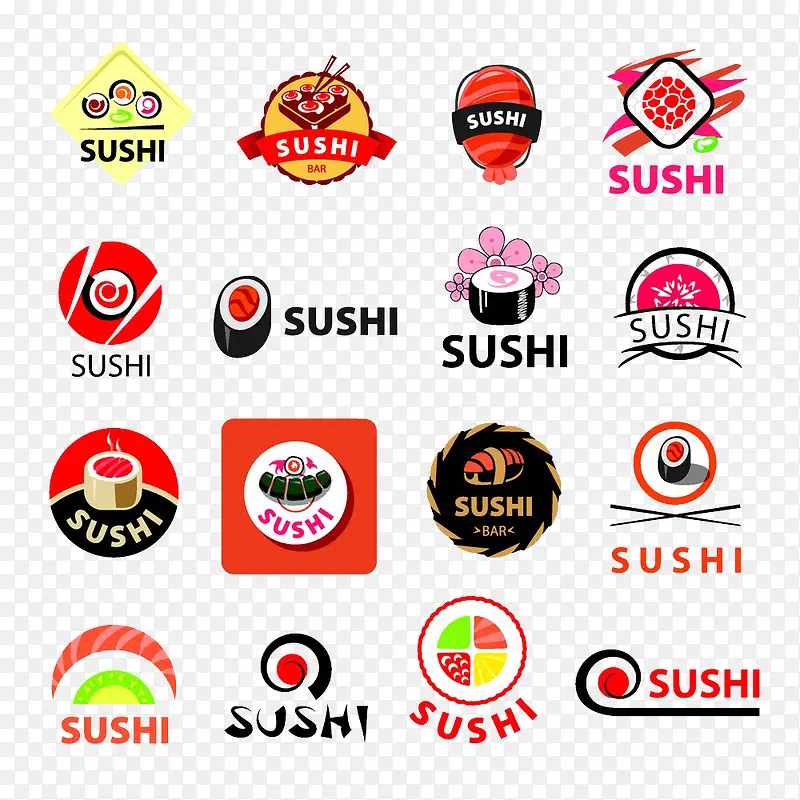 彩色日本寿司图标