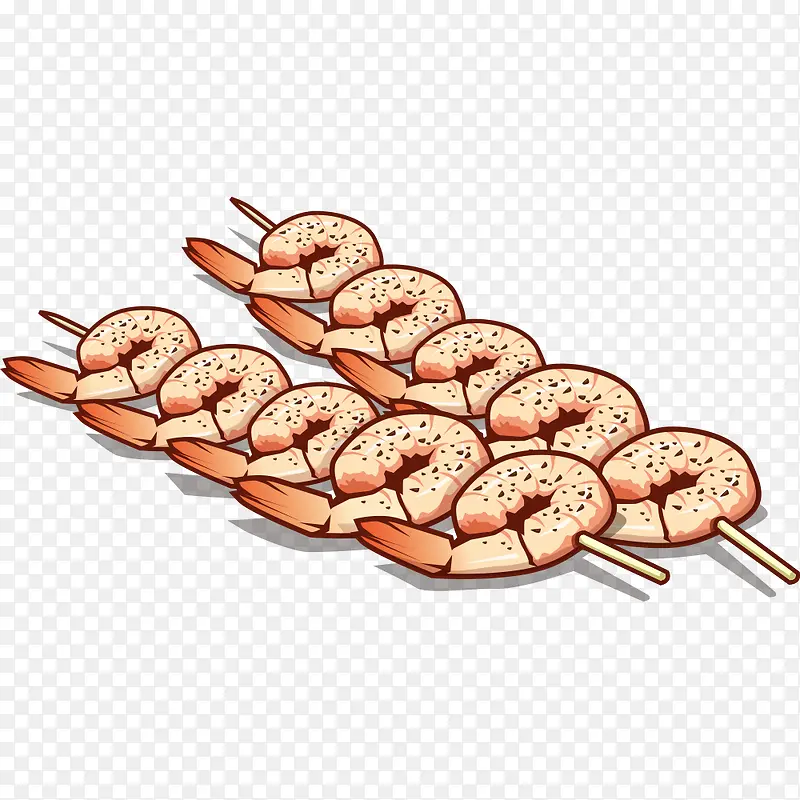 美味的虾烤串