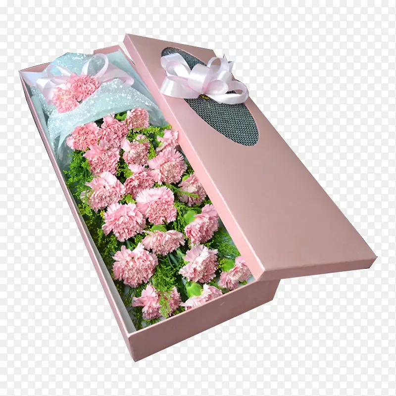 粉色鲜花礼物盒