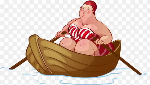 胖子划船