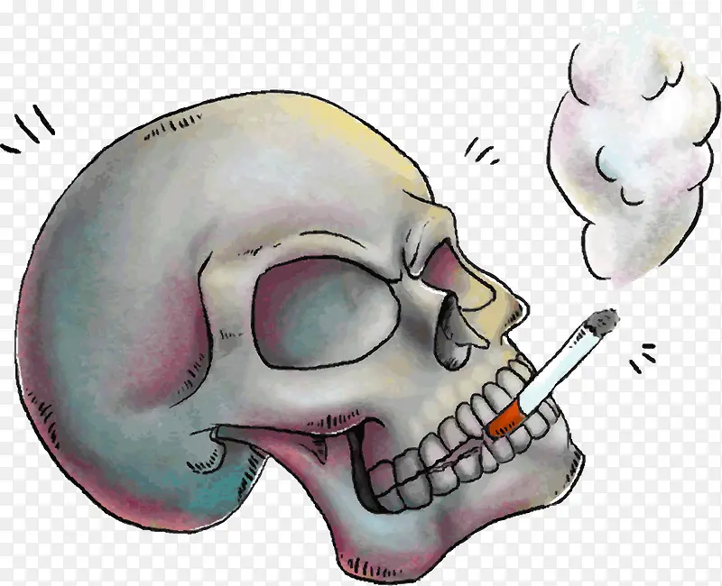 吸烟的骷髅头