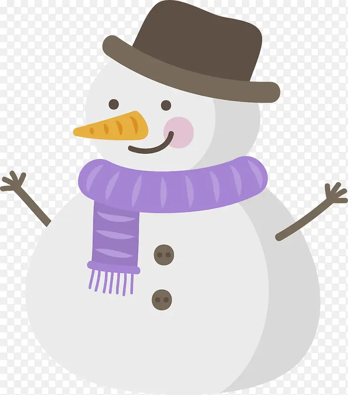 可爱冬天戴帽雪人
