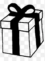 线条礼物盒黑白色神秘简洁