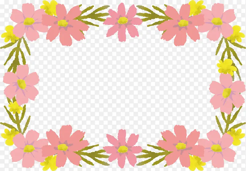 粉色花边框相框