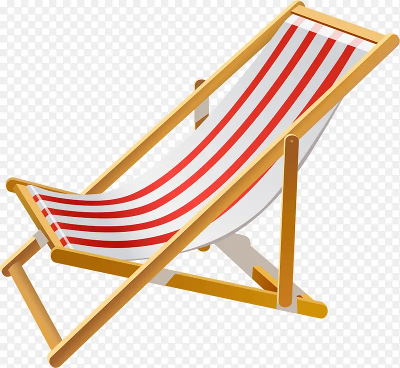 高清手绘沙滩睡椅