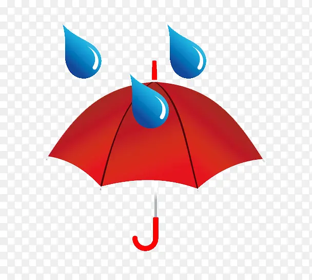 手绘雨伞下雨