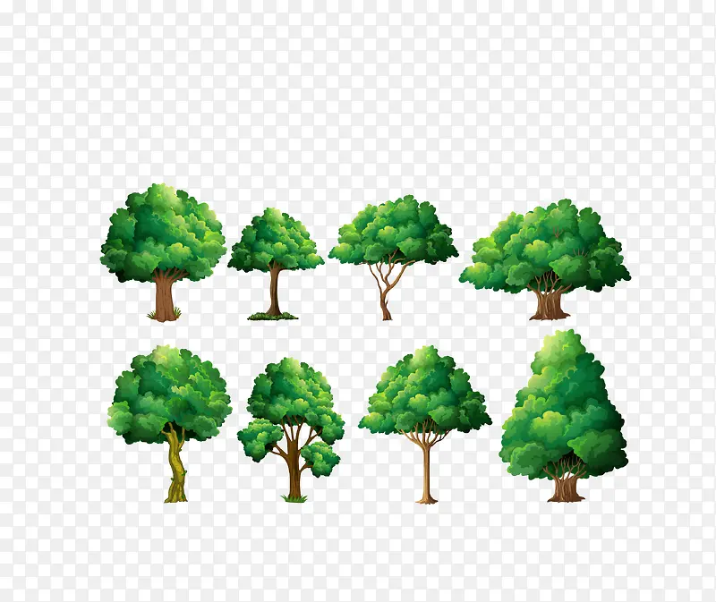 矢量绿色森林植被树木