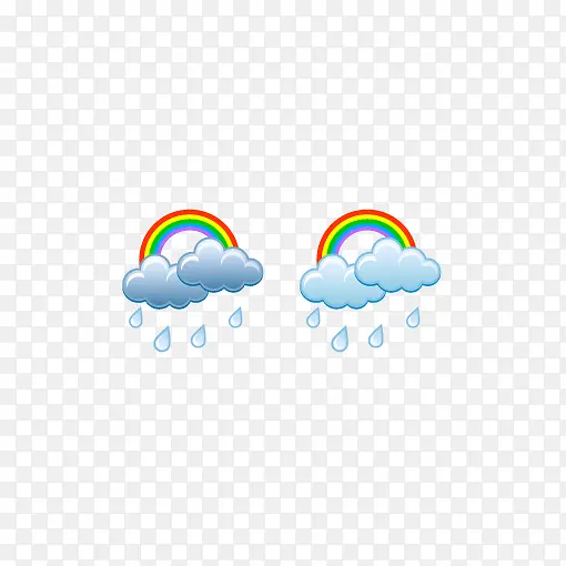 天气符号 下雨 彩虹