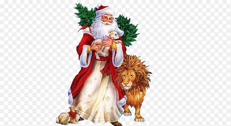 圣诞老人狮子素材免抠