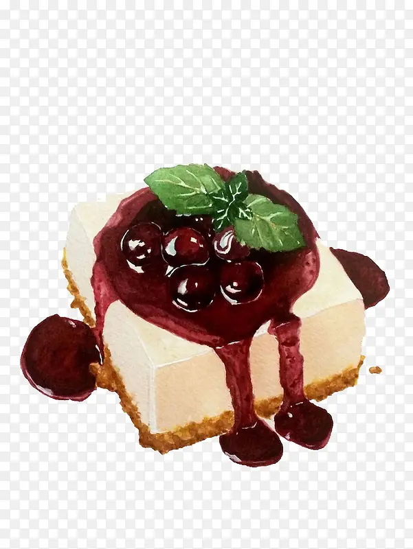 蓝莓酱奶油蛋糕