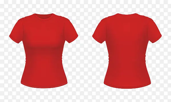 红色纯色女士衣服模板