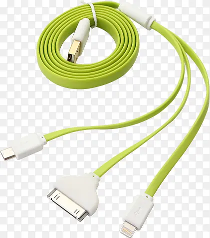绿色清新三线USB线