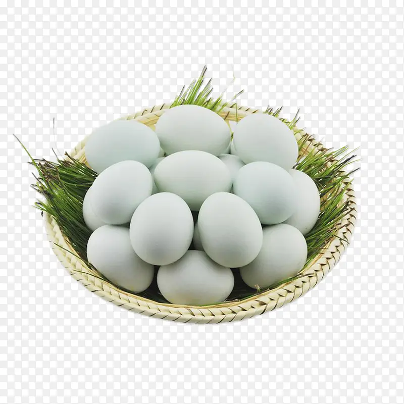竹筛里的绿壳鸡蛋