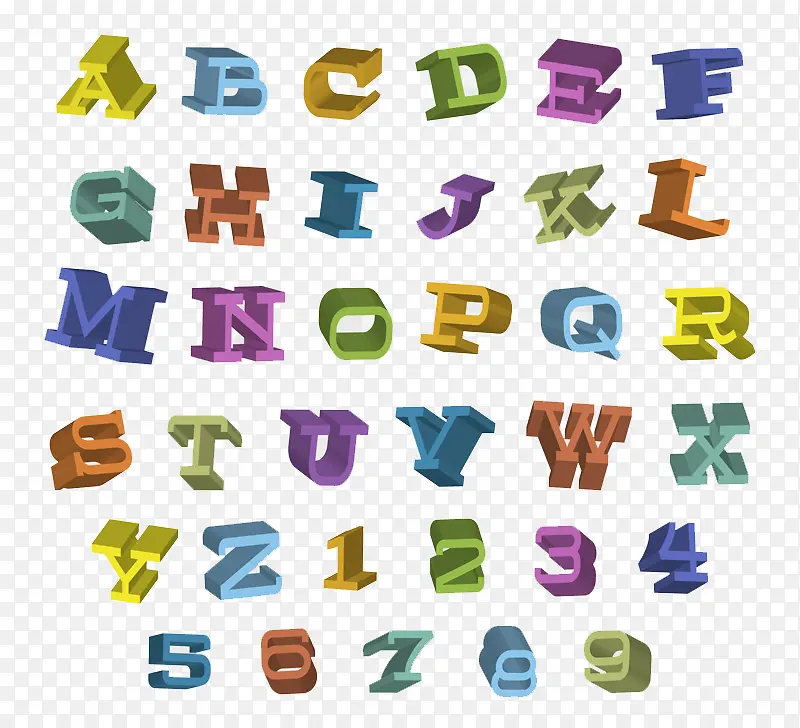 立体字母与数字PNG图片素材下载_图片编号qkpgxork-免抠素材网