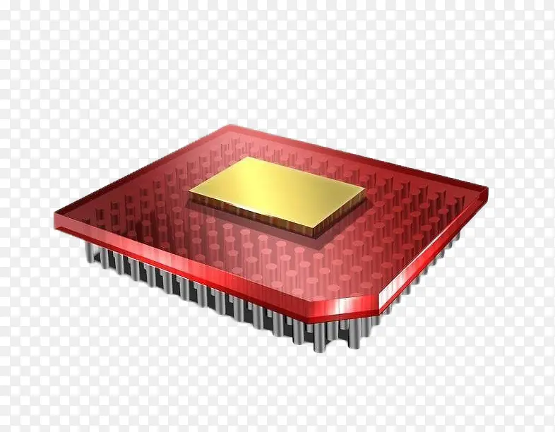 红色电子芯片元件模型