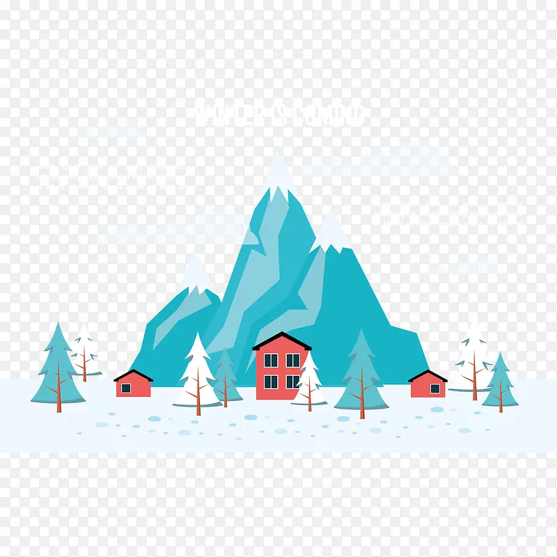 矢量山和房子