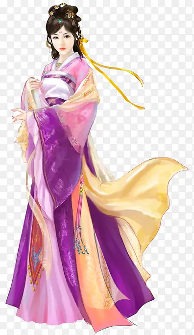 古典紫衣仙女图片