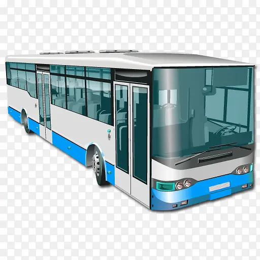 蓝色玻璃公交车