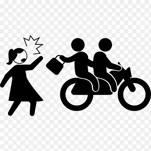 摩托车的罪犯偷女人包图标