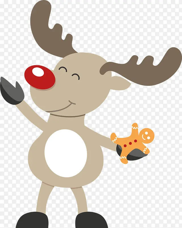 褐色卡通圣诞节麋鹿