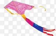 粉色卡通飞翔风筝自由