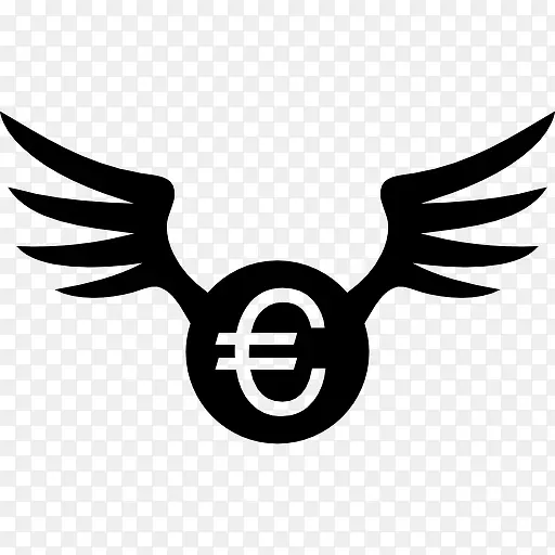欧元硬币的翅膀图标