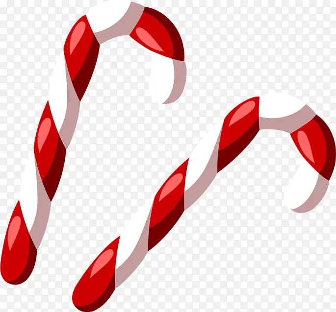 红色白色创意元素拐杖造型