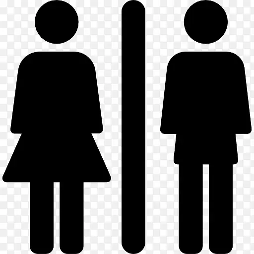 厕所标志与女人和男人图标