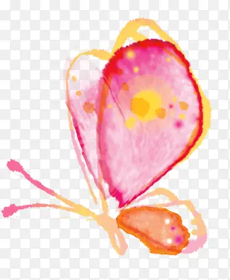 创意手绘合成飞舞的花蝴蝶水彩