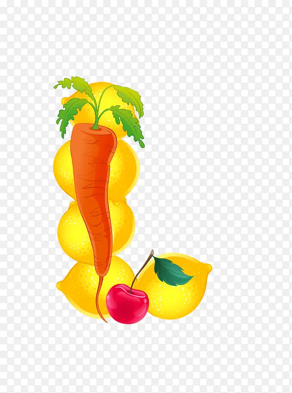 卡通蔬菜字母L