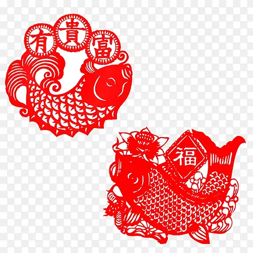 鸡年剪纸装饰素材图片
