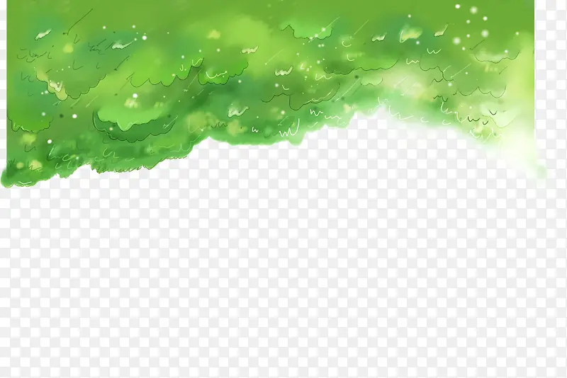 日本动漫效果树林绿色彩绘