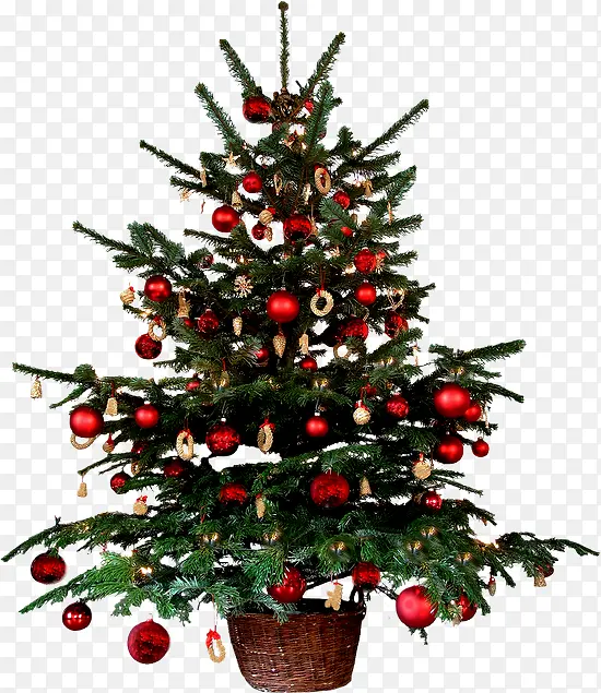 挂马礼物球的圣诞树