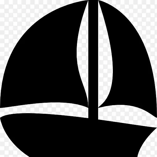 帆船的黑色剪影图标