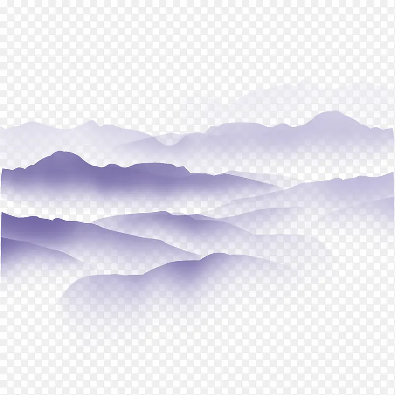 紫色中国风高山边框纹理