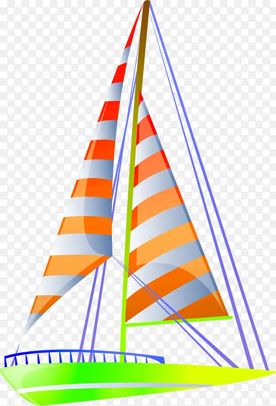 创意扁平形状帆船